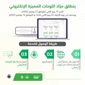 عبر منصة أبشر.. مزاد اللوحات الإلكتروني غدًا
