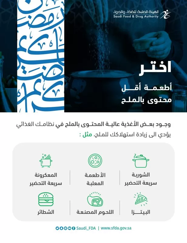 لصحتك قلل الأغذية العالية بالملح مثل الشوربات سريعة التحضير واللحوم المصنعة