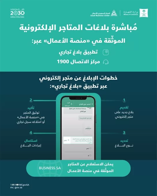 بدء مباشرة بلاغات المتاجر الإلكترونية الموثقة في منصة الأعمال