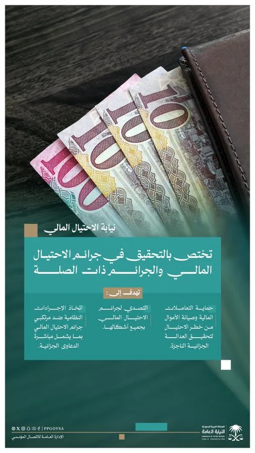 نيابة الاحتيال المالي تحقق في الجرائم وتحمي الأموال من مخاطر الاحتيال