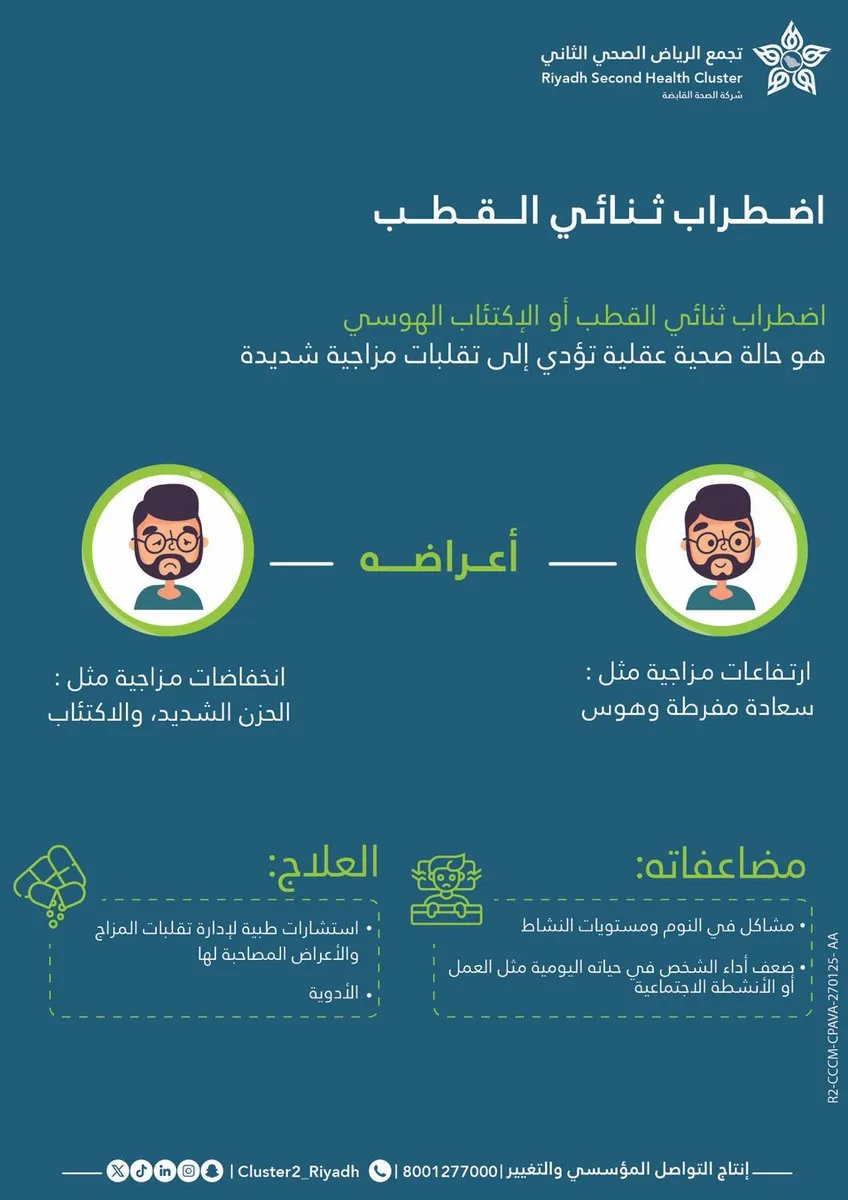 فهد الطبية توضح أعراض اضطراب ثنائي القطب ومضاعفاته