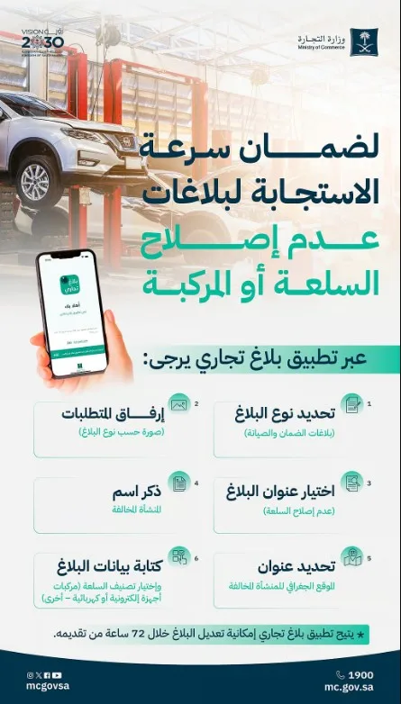وزارة التجارة تدعو لاستخدام تطبيق "بلاغ تجاري" لضمان سرعة معالجة الشكاوى