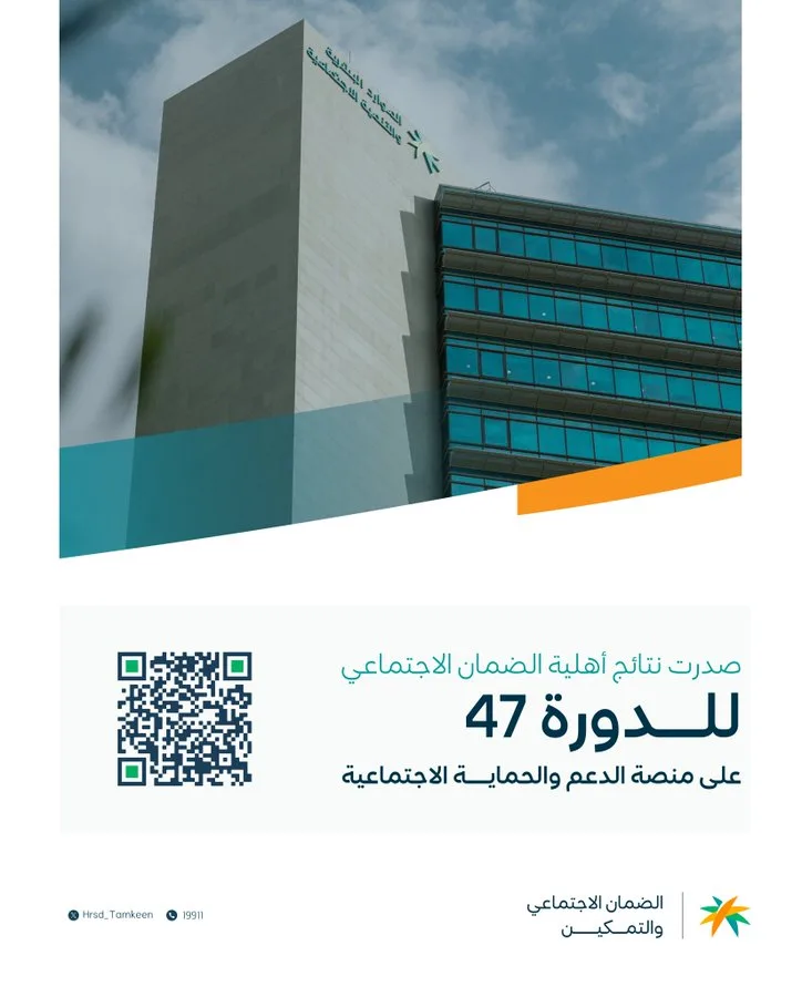 الضمان الاجتماعي يعلن صدور نتائج الأهلية للدورة الـ47