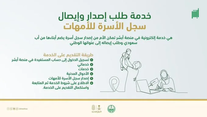 الأحوال المدنية توضح خطوات إصدار وإيصال سجل الأسرة للأمهات