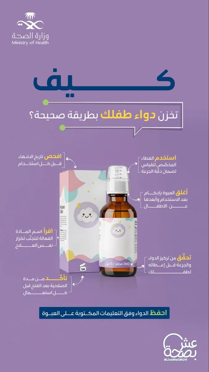 «عش بصحة» توضح خطوات تخزين أدوية الأطفال بطريقة صحيحة