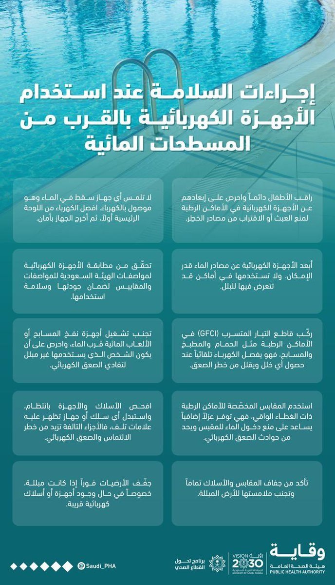 الصحة العامة: الالتزام بإرشادات السلامة قرب المسطحات المائية ضرورة
