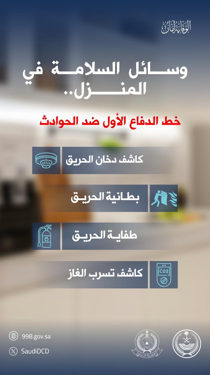 الدفاع المدني يؤكد ضرورة توافر وسائل السلامة في المنازل - صحيفة البوابة الالكترونية الدفاع المدني يؤكد ضرورة توافر وسائل السلامة في المنازل
