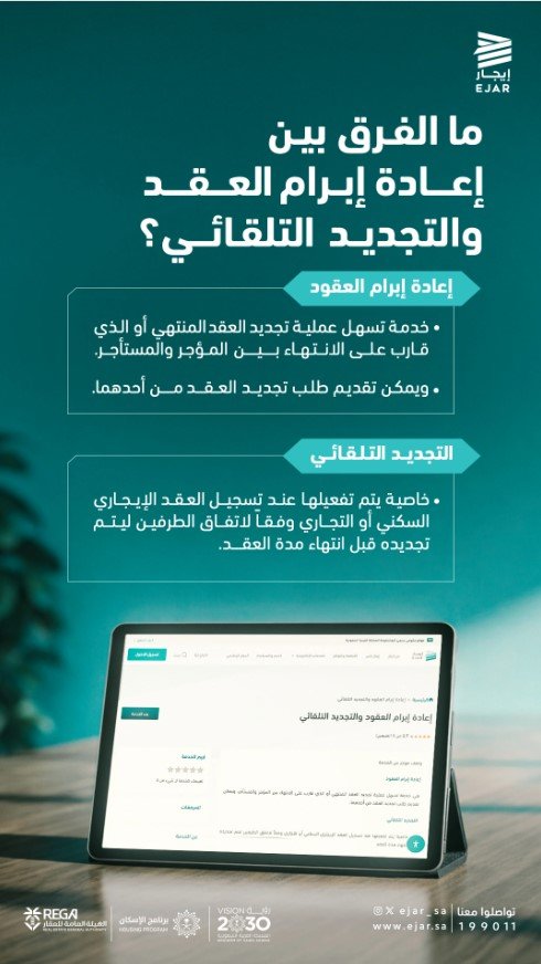 شبكة إيجار توضح الفرق بين إعادة إبرام العقد والتجديد التلقائي - صحيفة البوابة الالكترونية شبكة إيجار توضح الفرق بين إعادة إبرام العقد والتجديد التلقائي